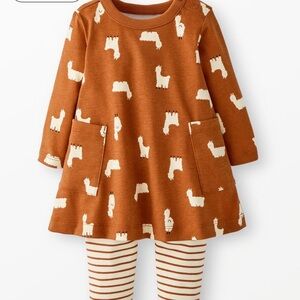 Hanna Andersson Llama Print Dress and Leggings